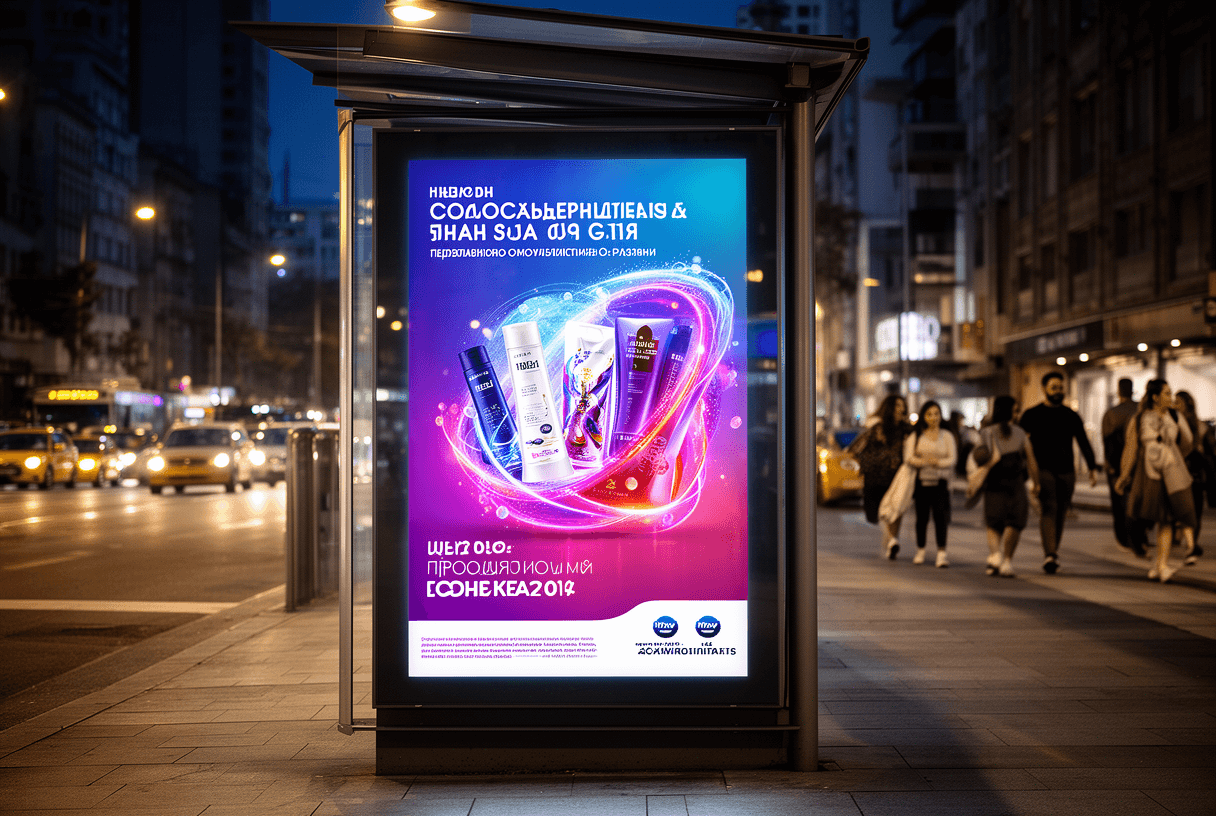 Affiche publicitaire 120x176 cm en abribus rétroéclairé